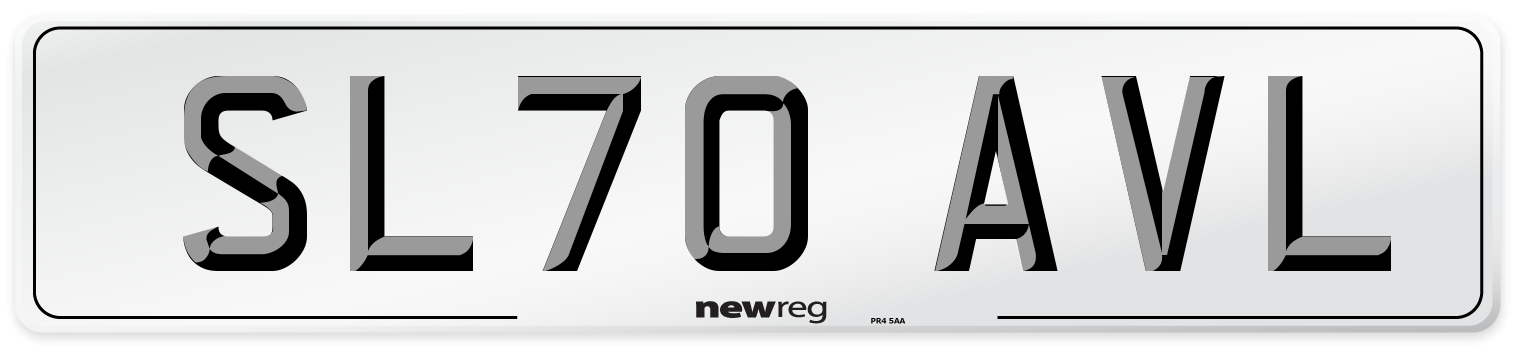 SL70 AVL Number Plate from New Reg